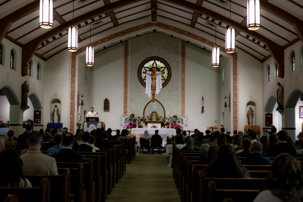 Fr. Pfeiffer gives a beautiful homily to an Akron Catholic Couple during their Catholic Wedding Mass.